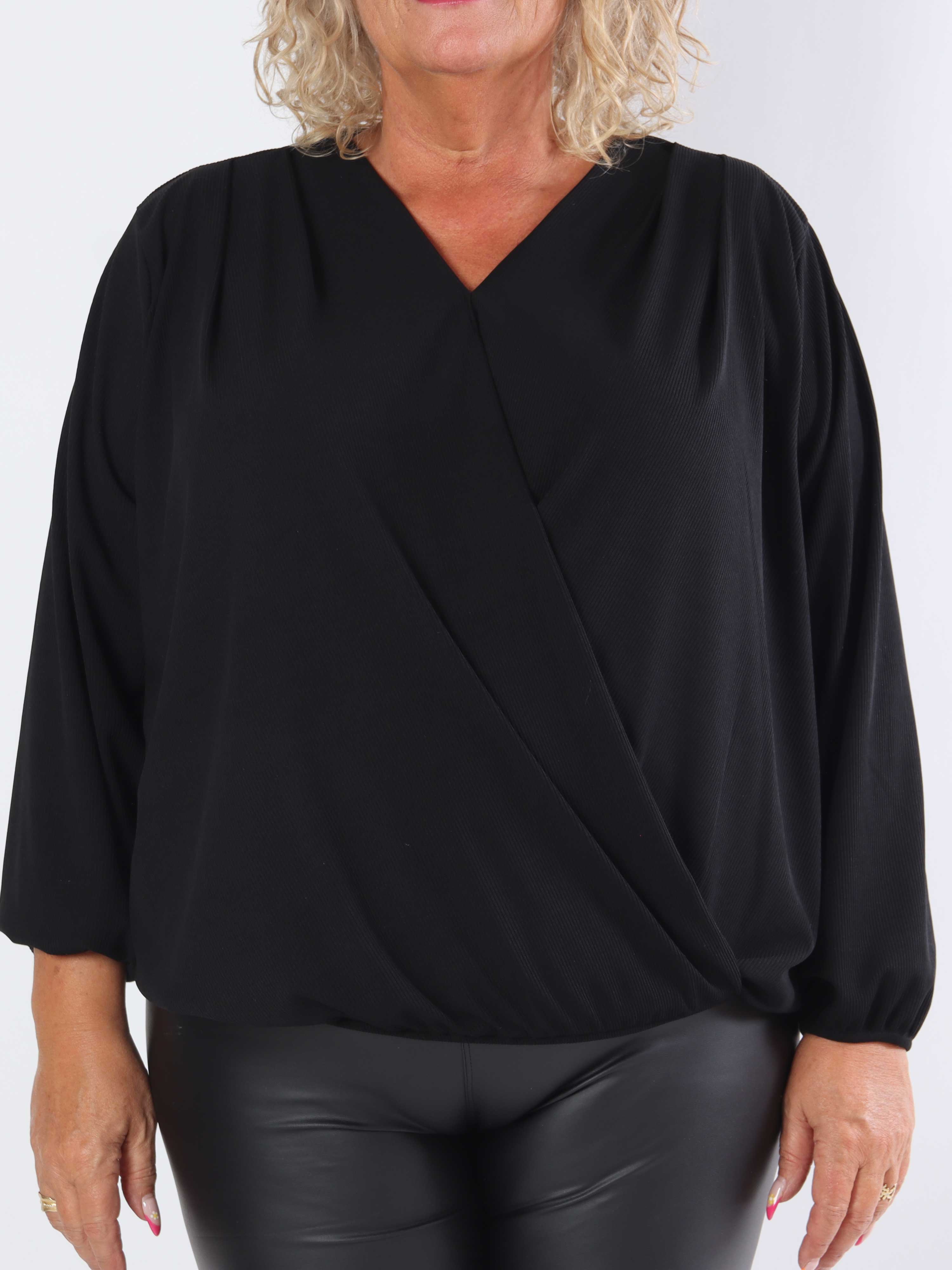 Naomi - Ribbet plus size tunika med elastik